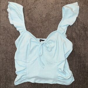 Fashion to Figure Sky Blue Knotted Top